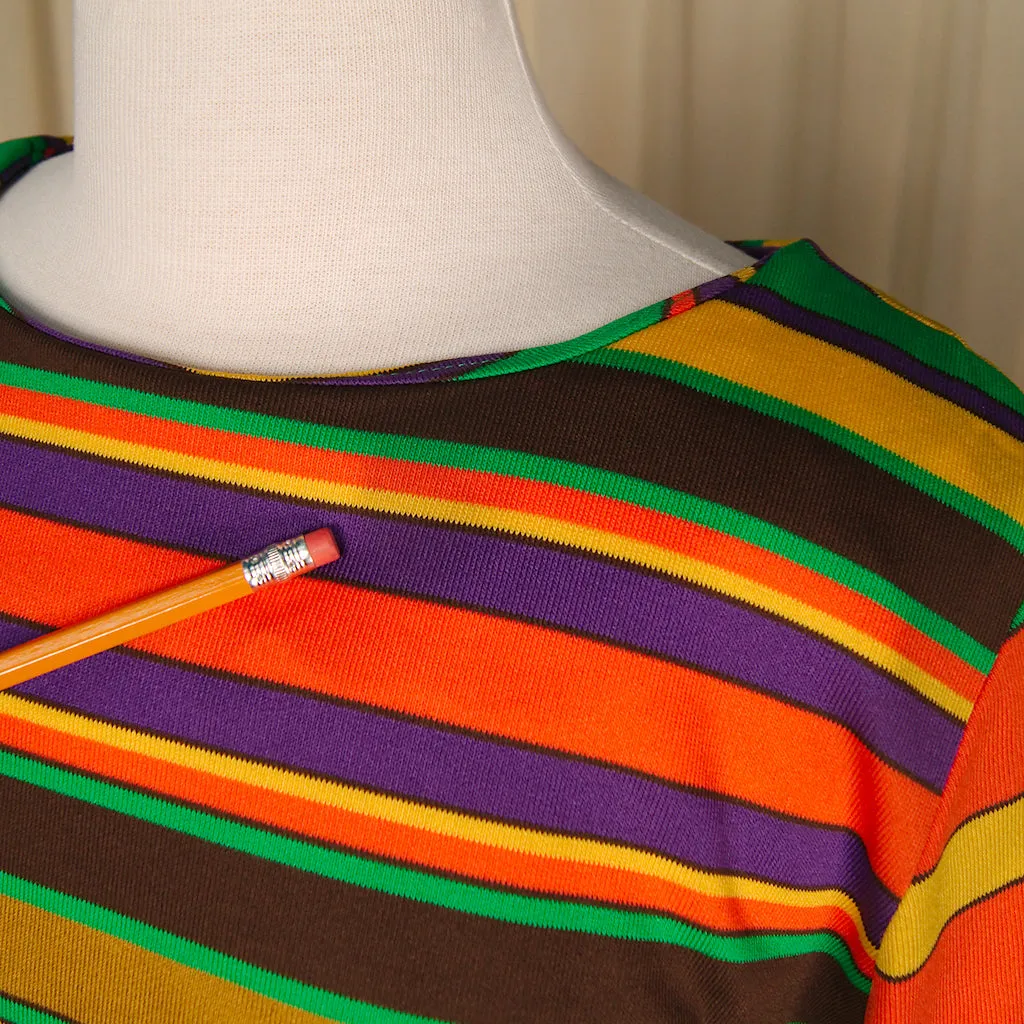 1960s Mod Striped Shift Dress