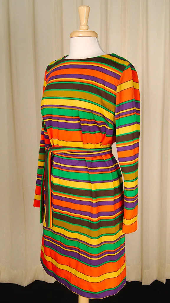 1960s Mod Striped Shift Dress