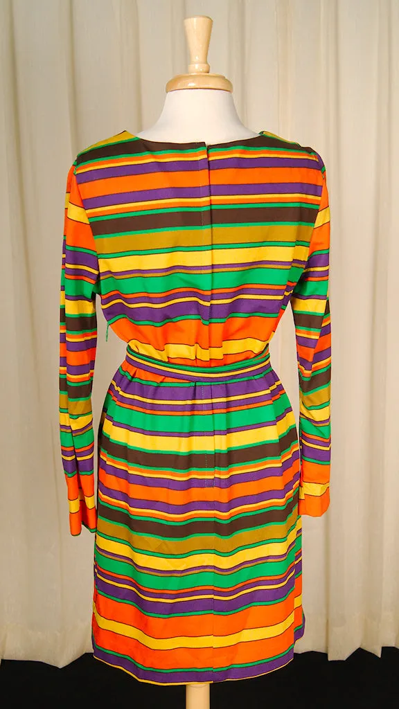 1960s Mod Striped Shift Dress