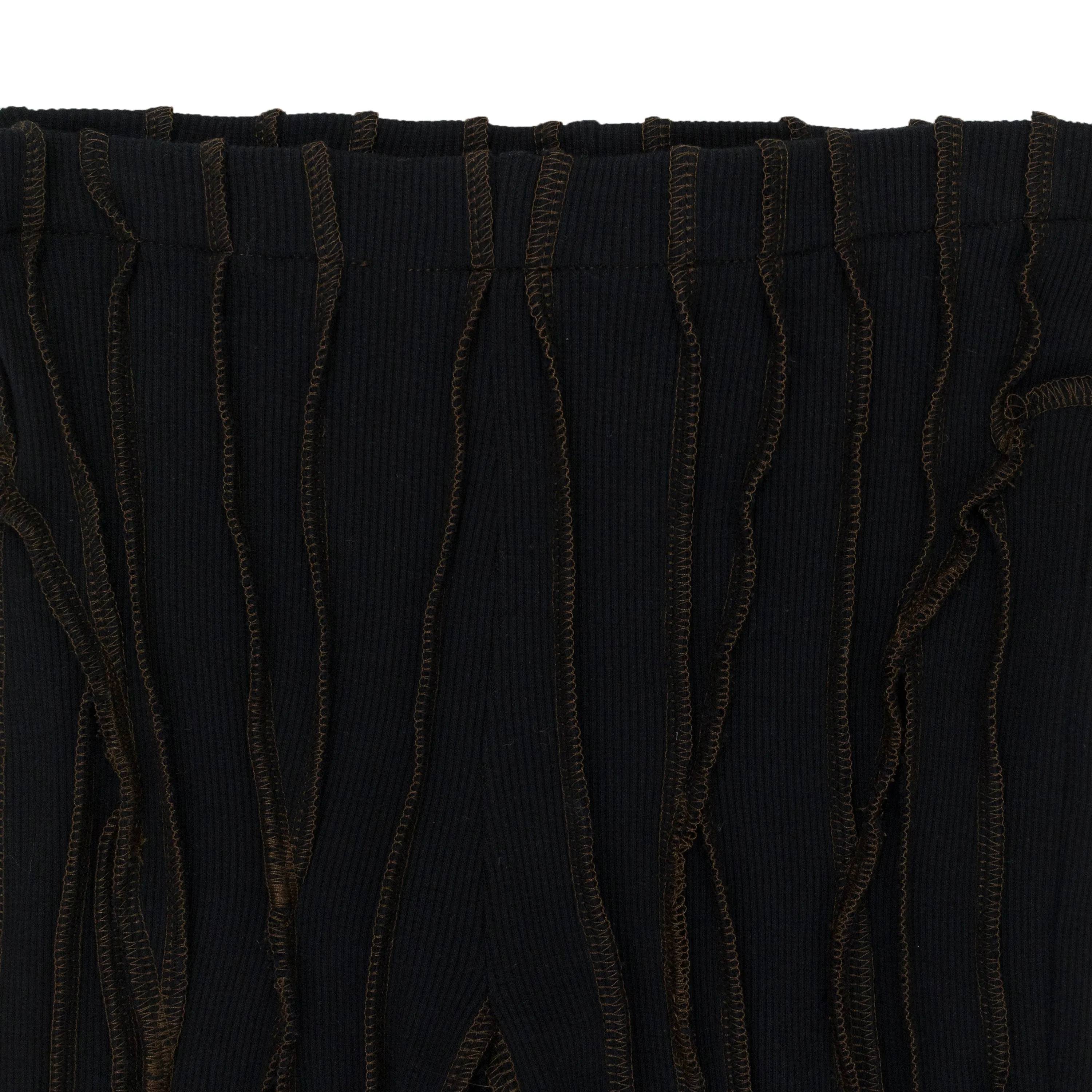 3D STRIPE BLACK/BROWN STRAIGHT PANTS