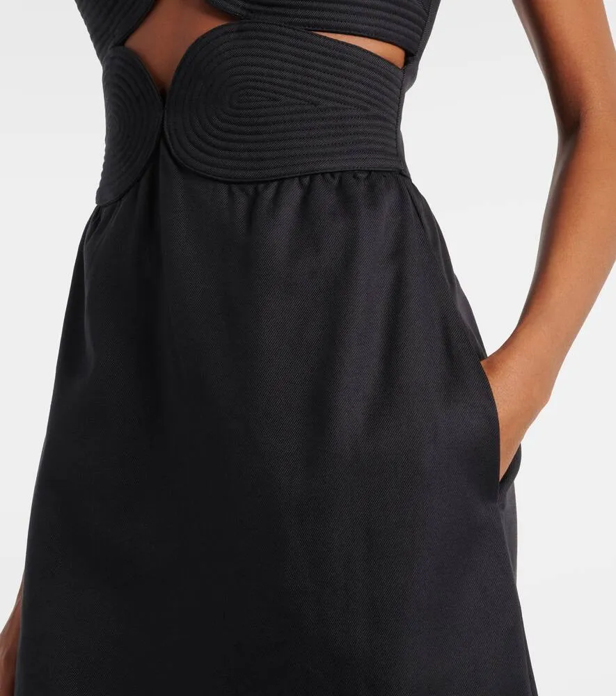 Adriana Degreas Strapless cotton and linen-blend maxi dress