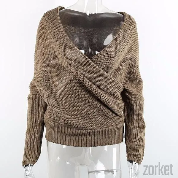 Autumn Sweater with Batwing Sleeves