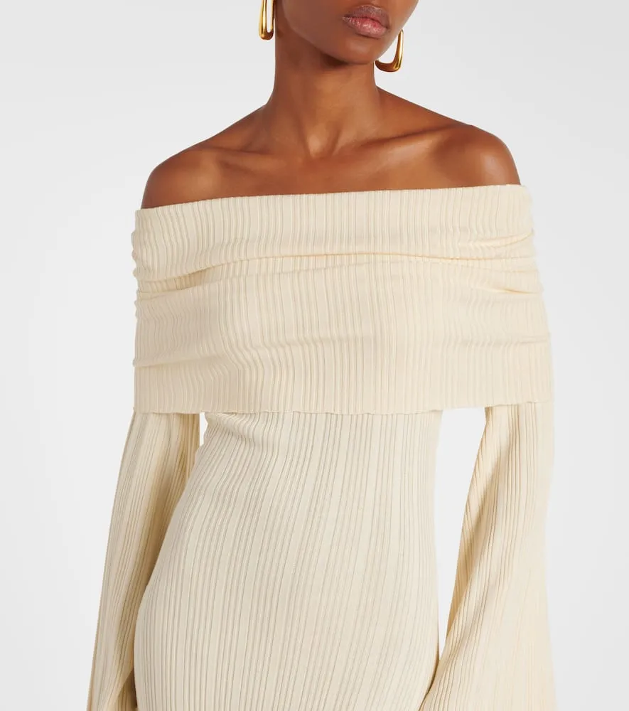 Aya Muse Off-shoulder linen-blend maxi dress