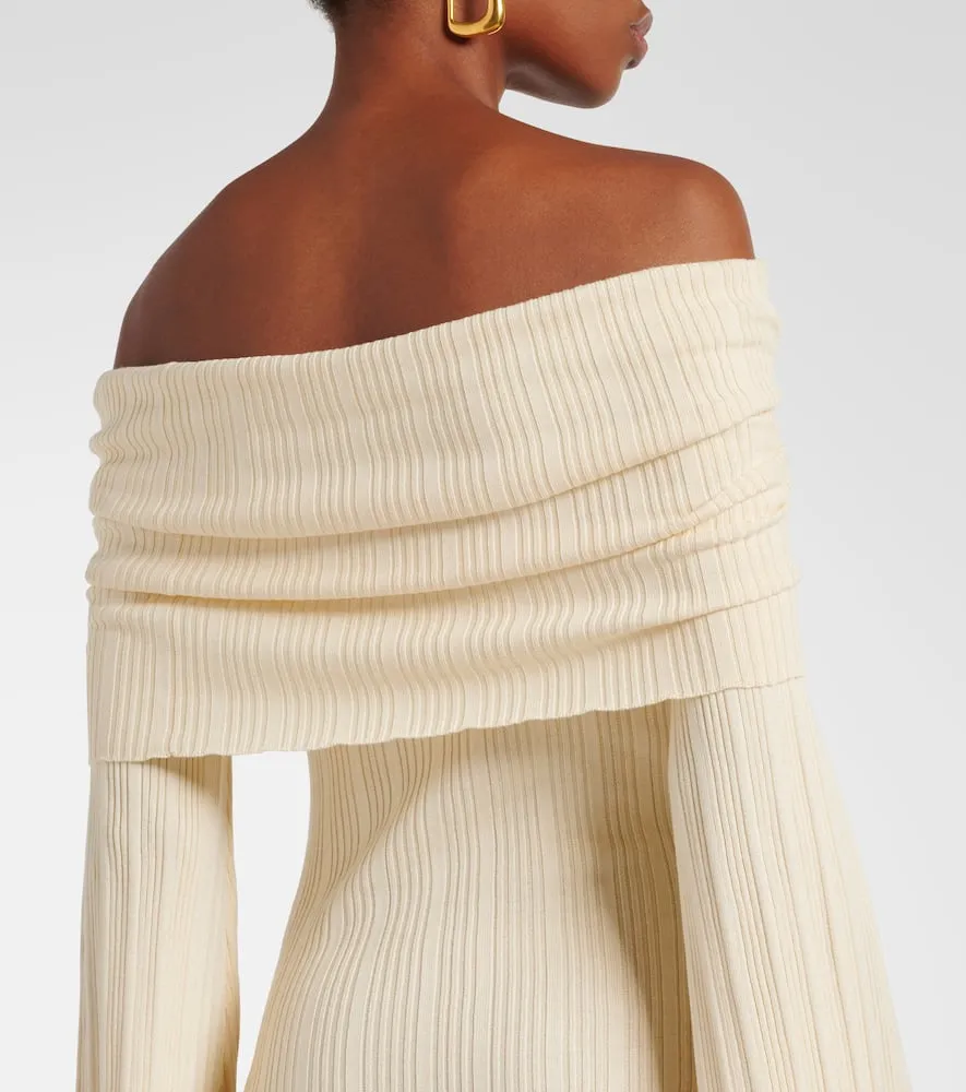 Aya Muse Off-shoulder linen-blend maxi dress