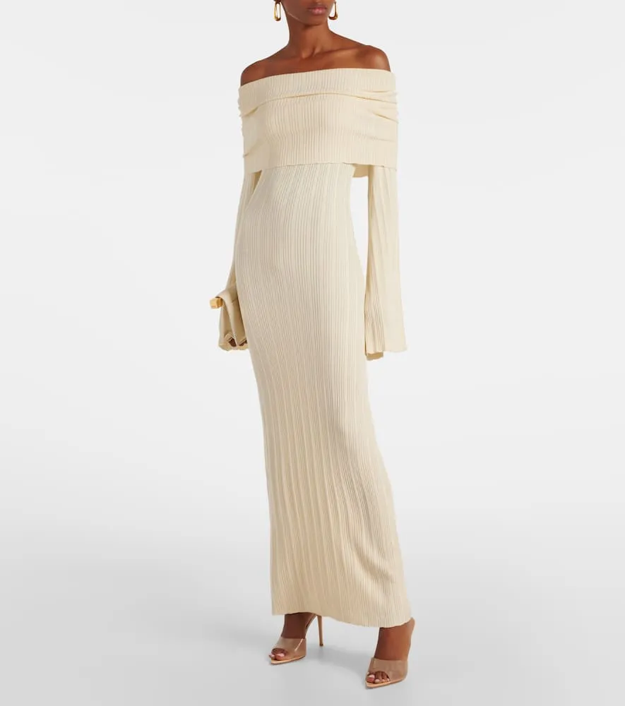 Aya Muse Off-shoulder linen-blend maxi dress