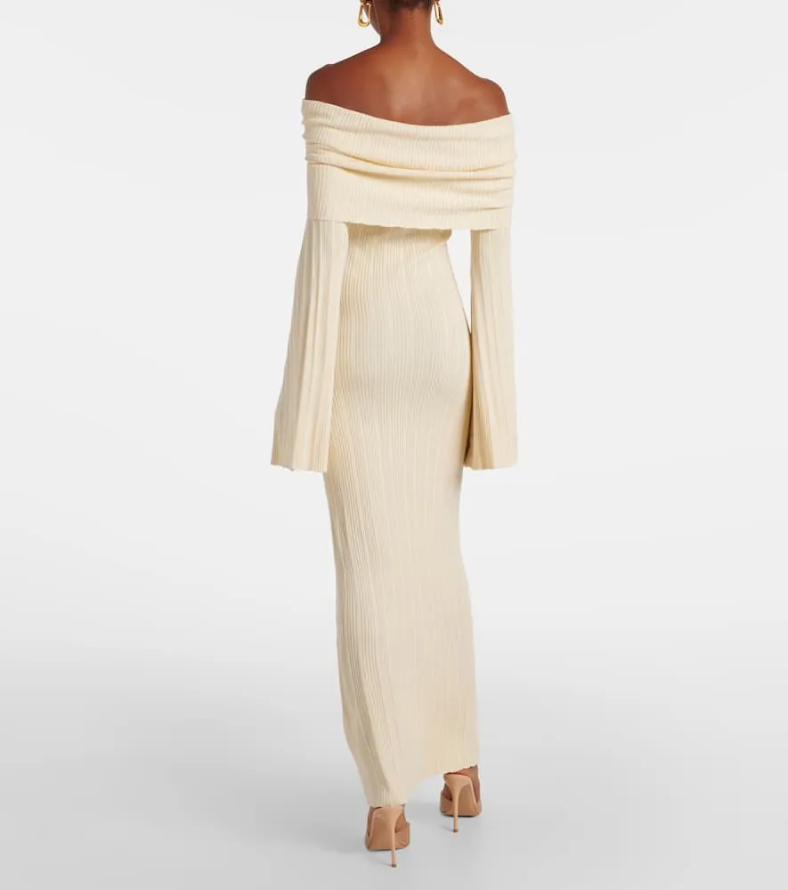 Aya Muse Off-shoulder linen-blend maxi dress