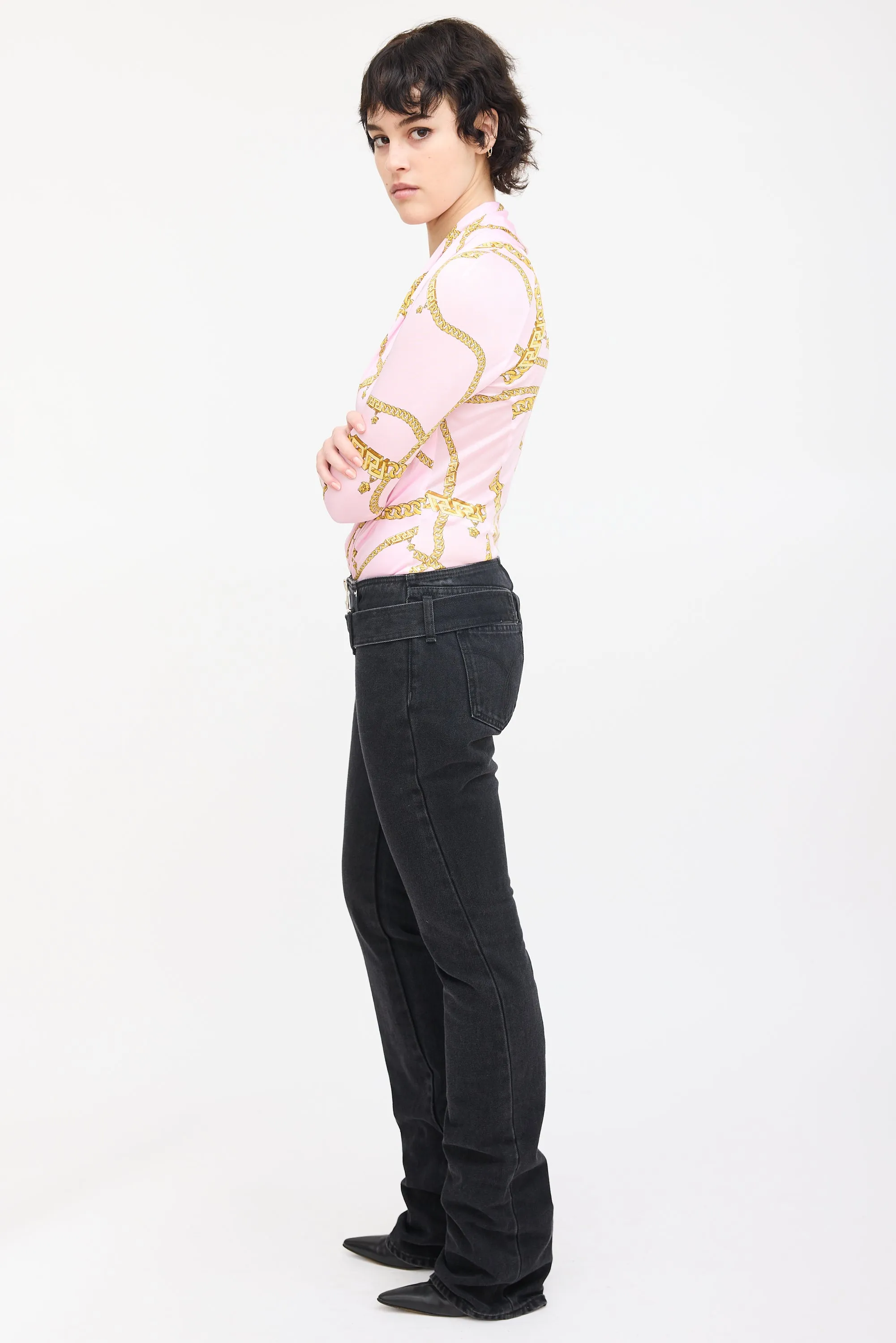 Belted Slouch Jeans