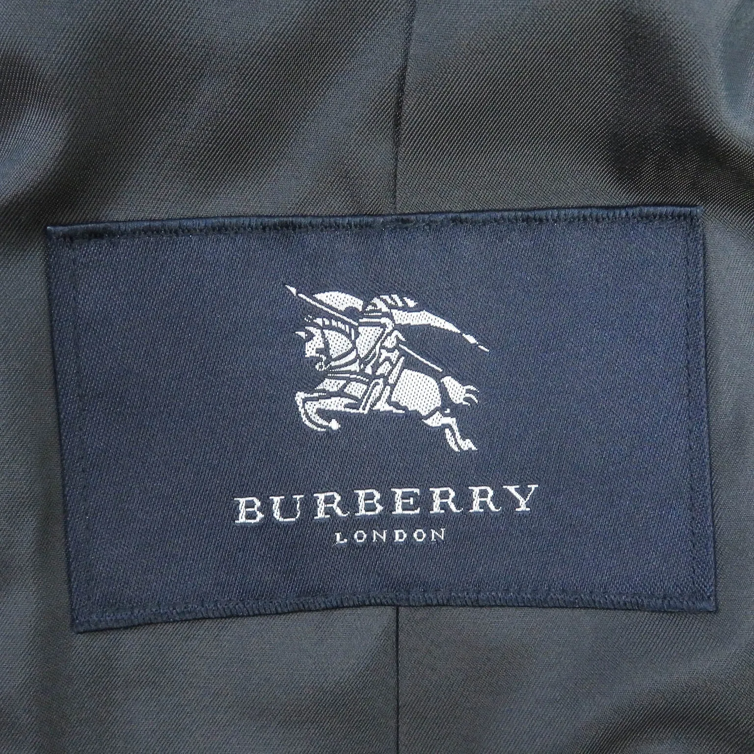 Burberry Cashmere Wool Windowpane Coat Navy