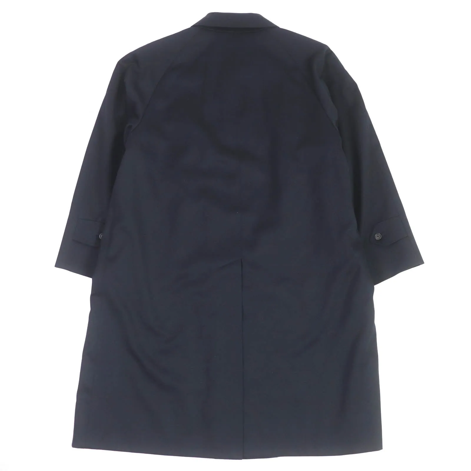 Burberry Cashmere Wool Windowpane Coat Navy