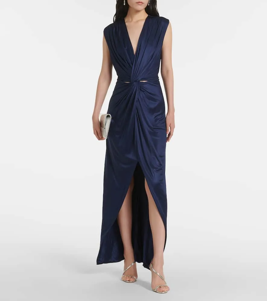 Costarellos Indra gathered jersey gown