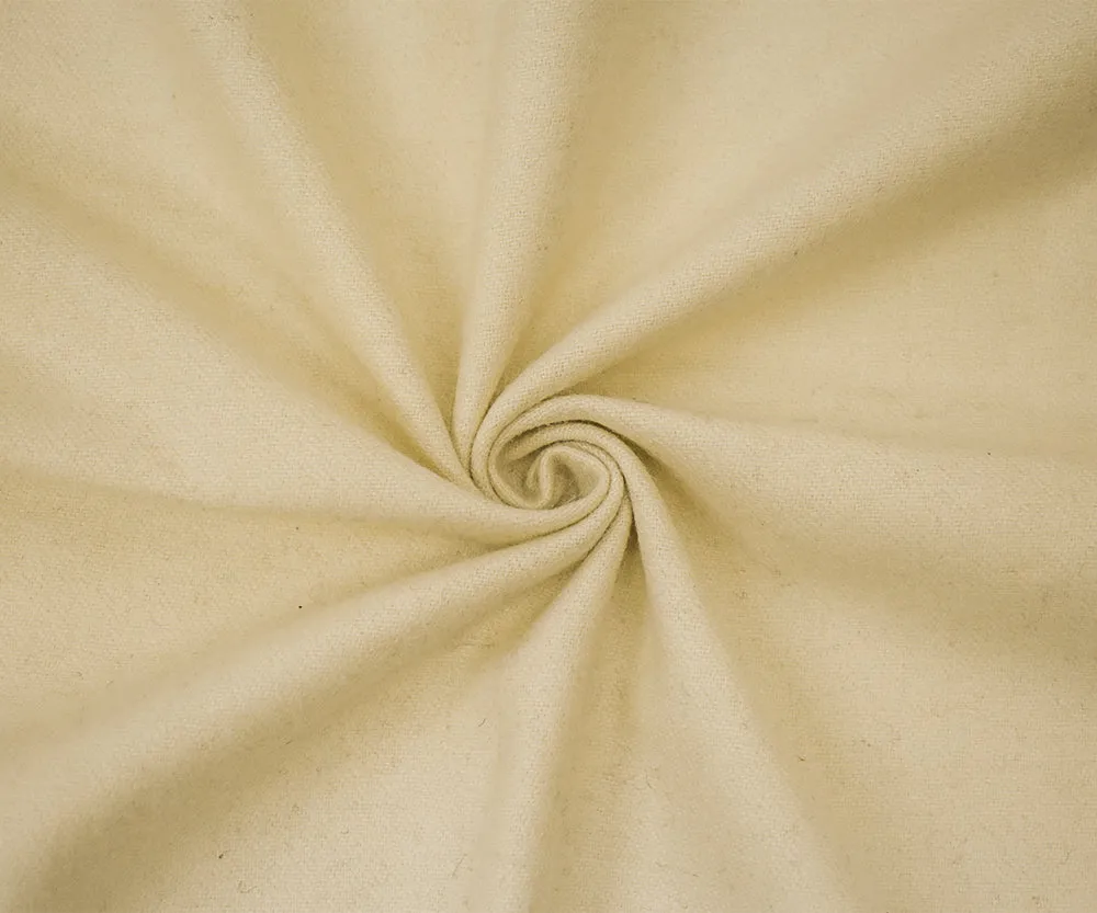 Cream Beige Wool Polyester Twill Woven Jacketing Fabric