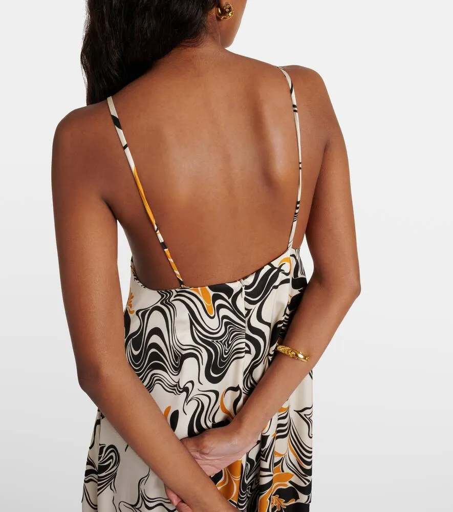 Dries Van Noten Printed satin maxi dress