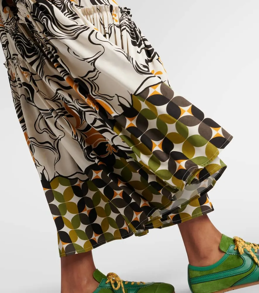 Dries Van Noten Printed satin maxi dress