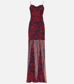 Dries Van Noten Printed silk georgette maxi dress