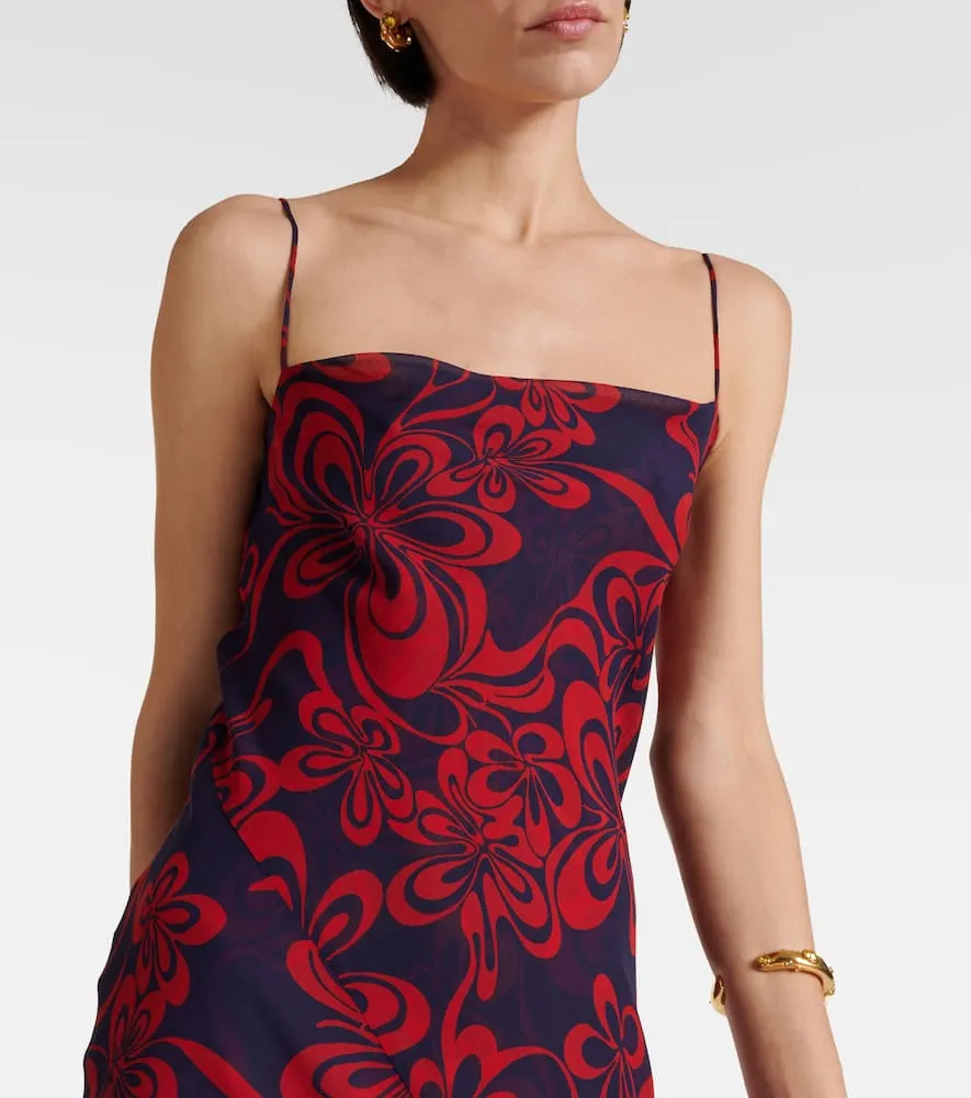 Dries Van Noten Printed silk georgette maxi dress