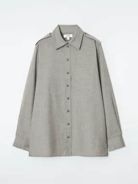 Epaulette-detail wool shirt