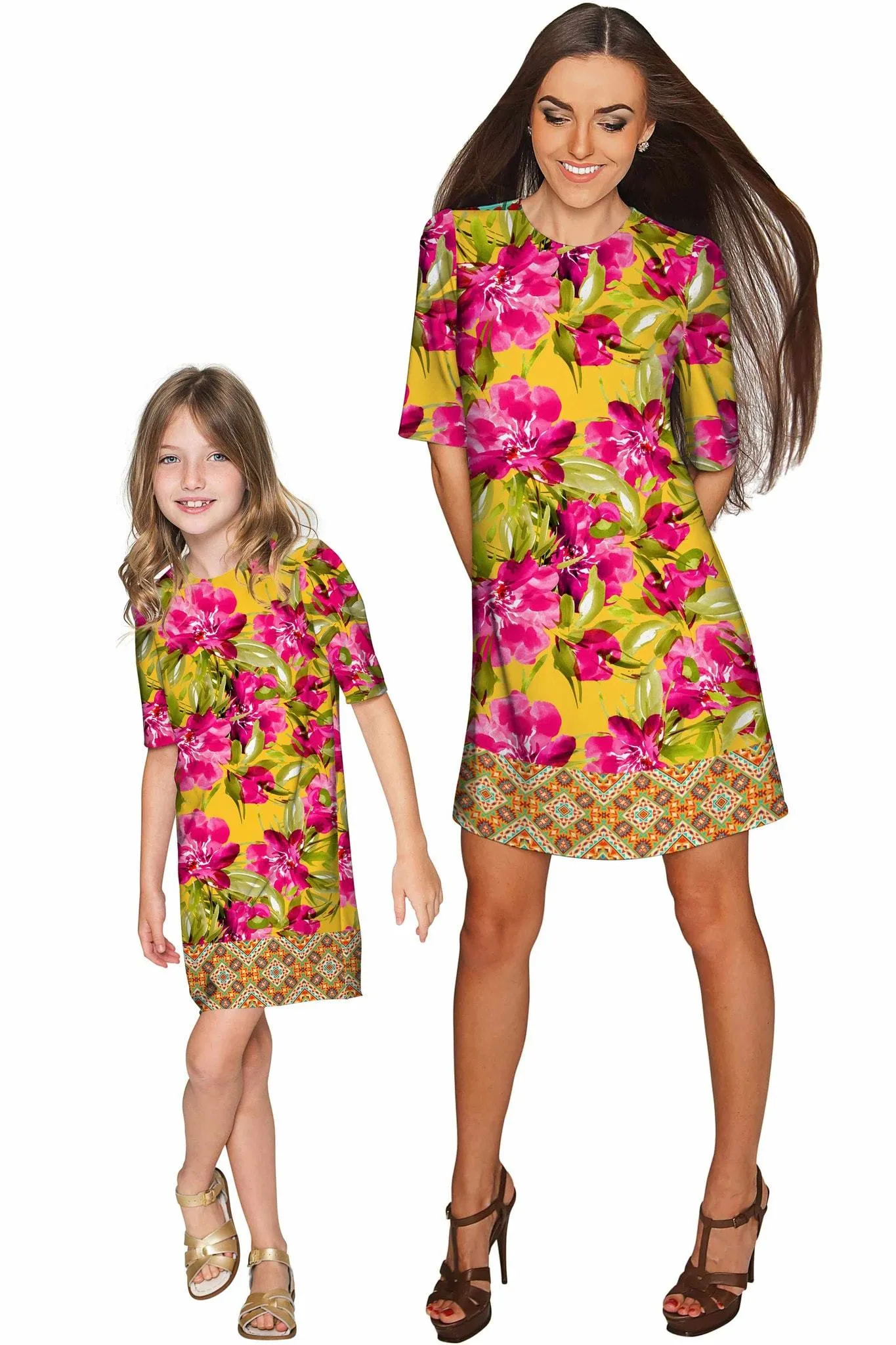 Indian Summer Grace Sleeved Floral Shift Dress - Women