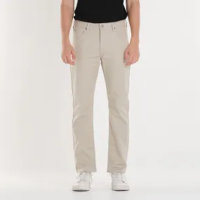 LEE MEN'S BROOKLYN STRAIGHT COLORED PANTS - BEIGE MID-RISE PANTS