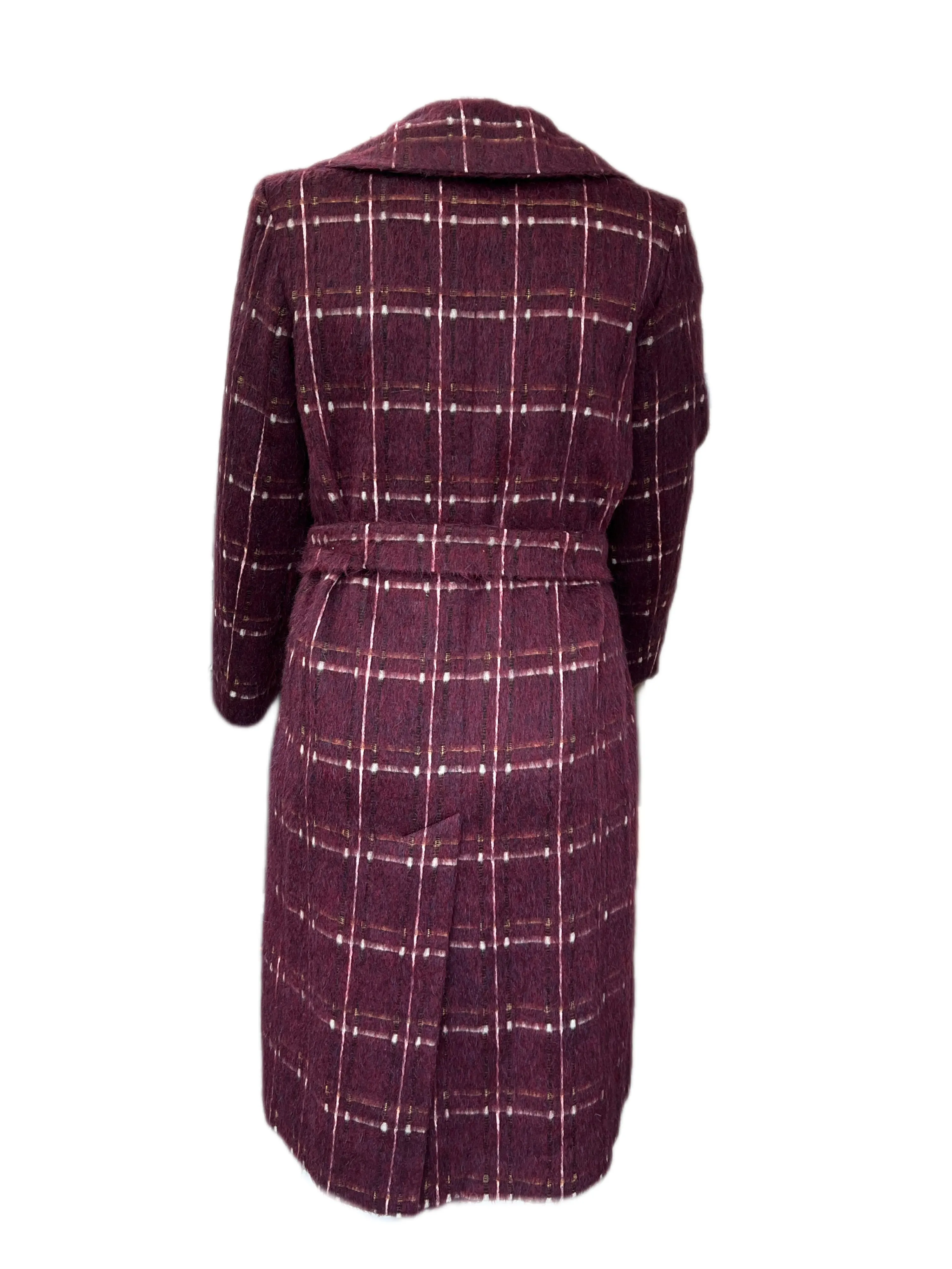 MARINA RINALDI Women's Trono Wool Coat, Bordeaux, 12W / 21