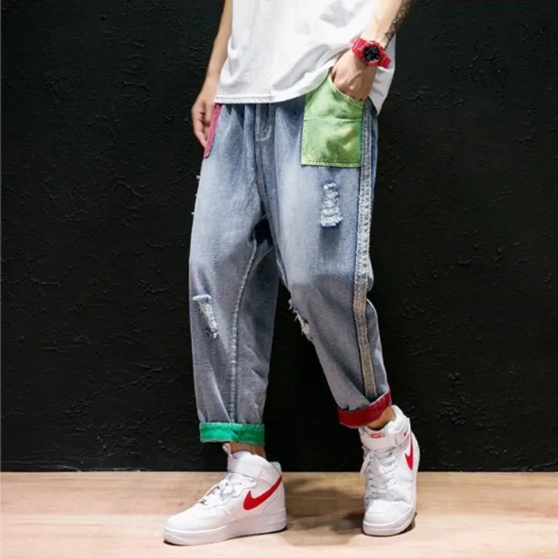 Men's Straight Ripped Jeans