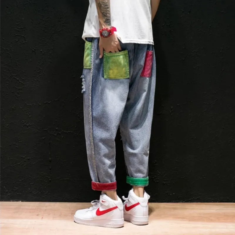 Men's Straight Ripped Jeans