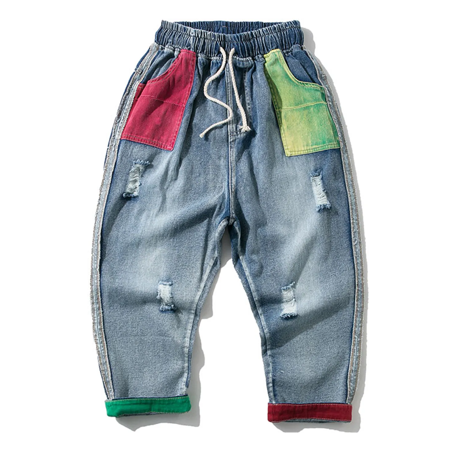 Men's Straight Ripped Jeans