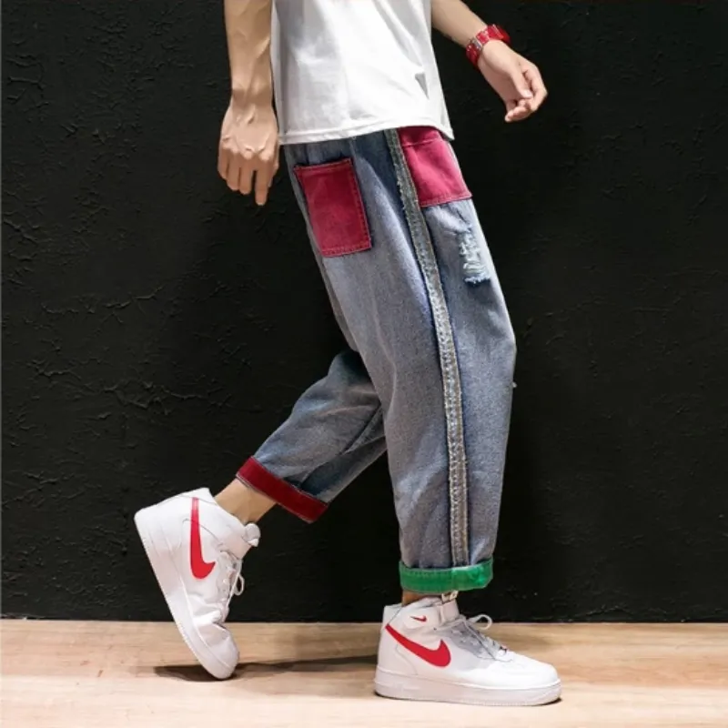 Men's Straight Ripped Jeans