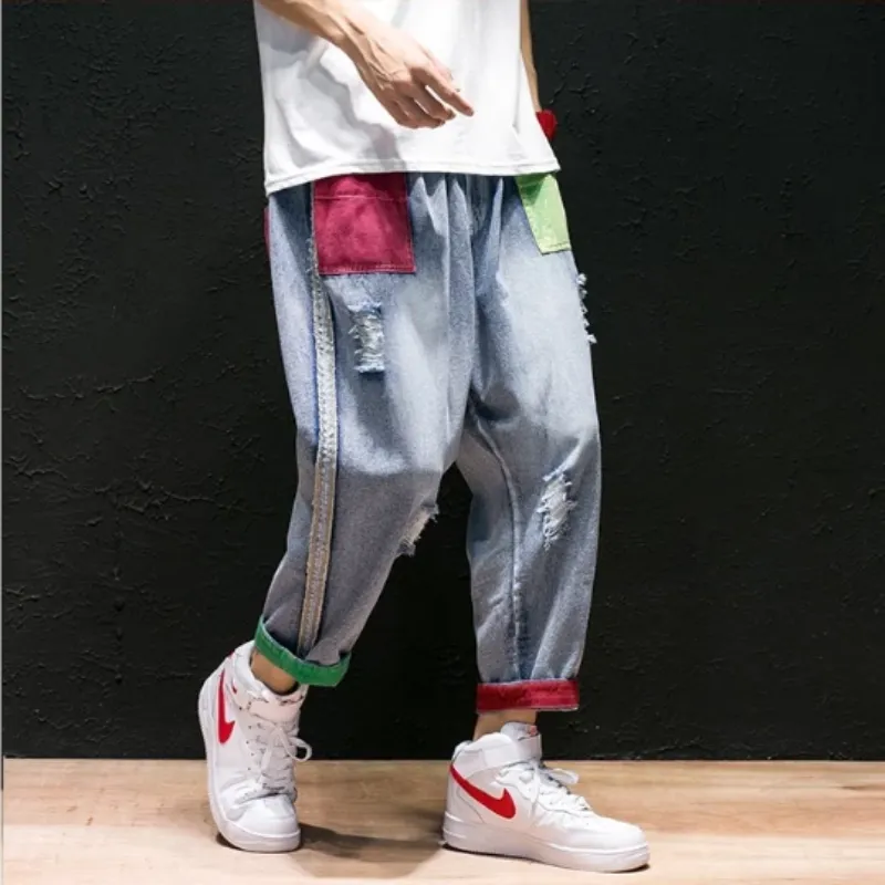 Men's Straight Ripped Jeans
