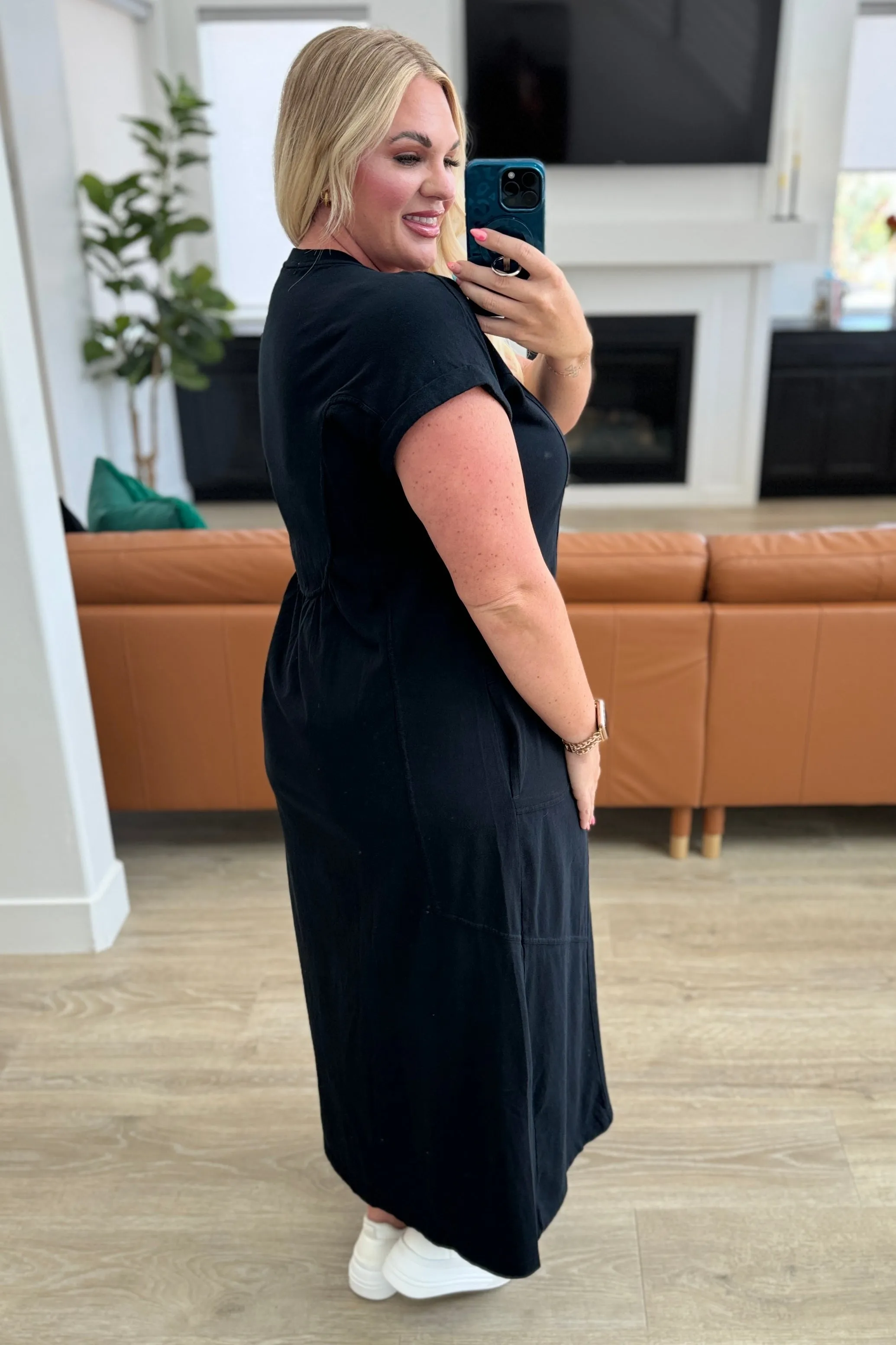 Modern Maritime Shift Maxi Dress in Black- RAE MODE
