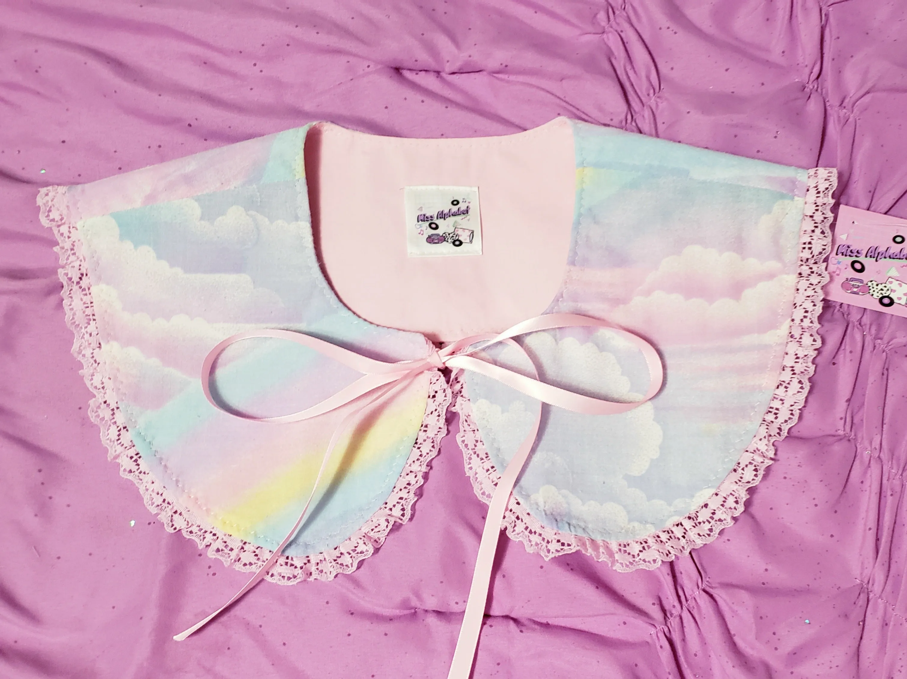 Pastel rainbow detachable collar, fairy spank kei