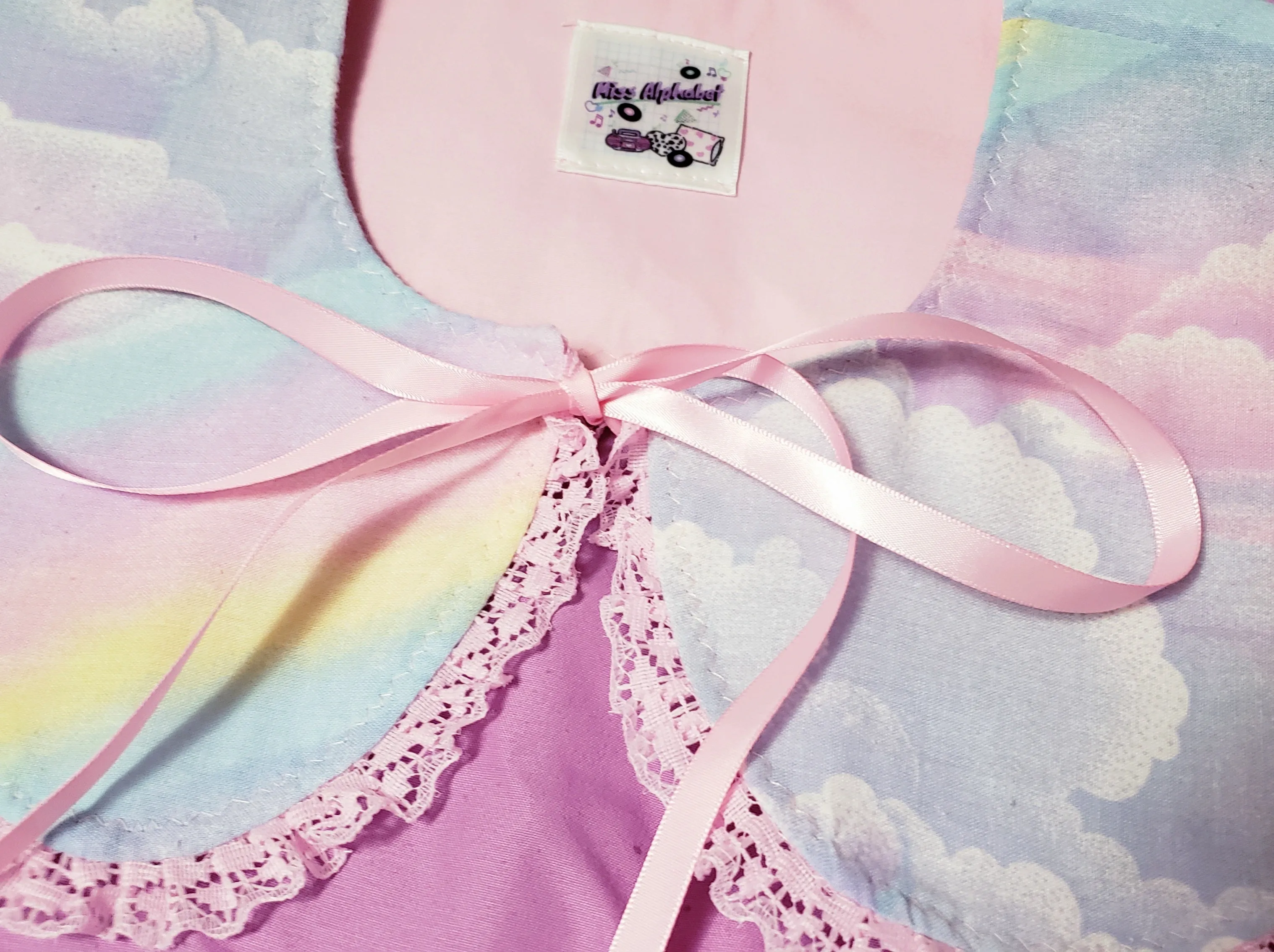 Pastel rainbow detachable collar, fairy spank kei