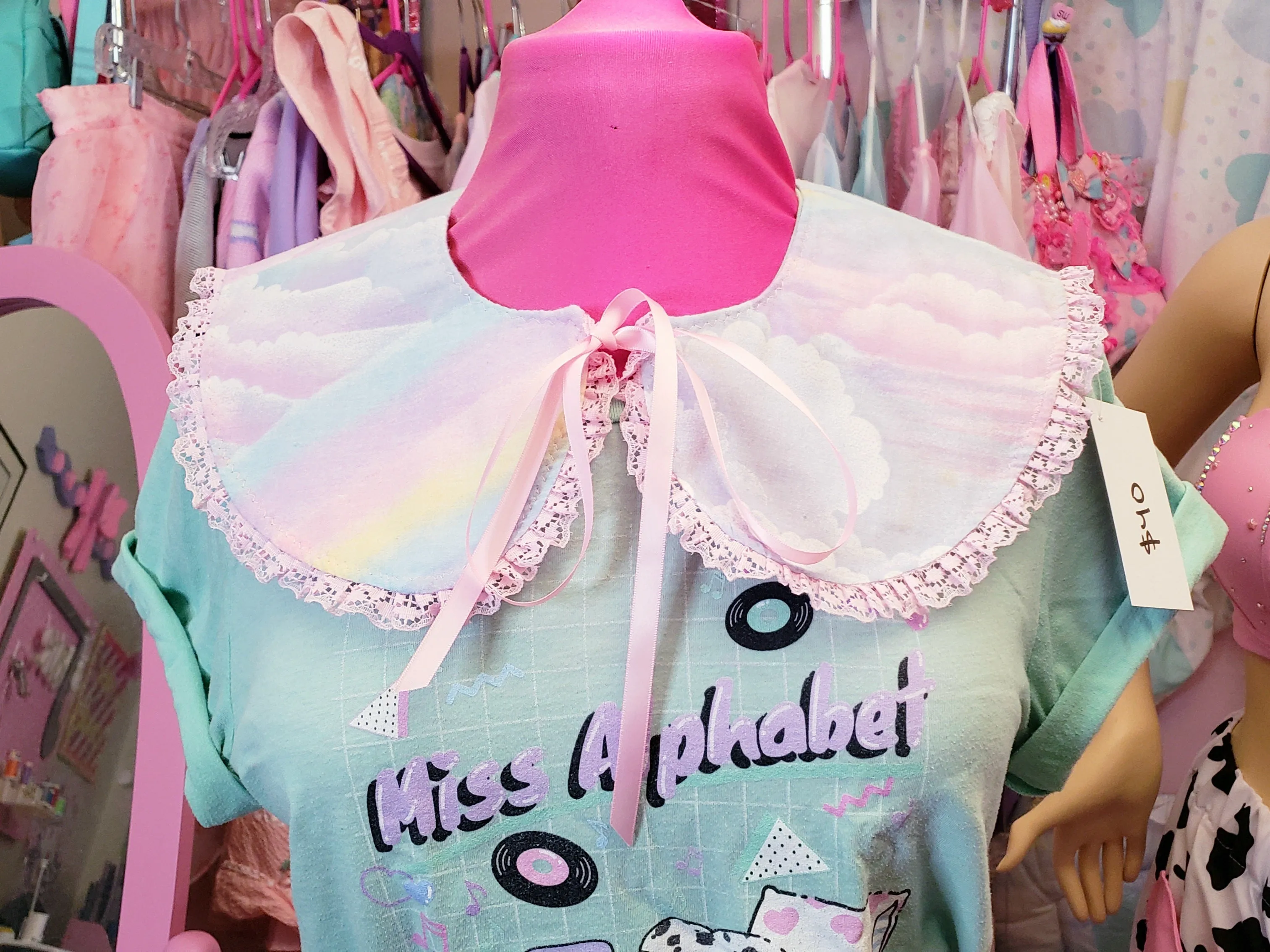Pastel rainbow detachable collar, fairy spank kei