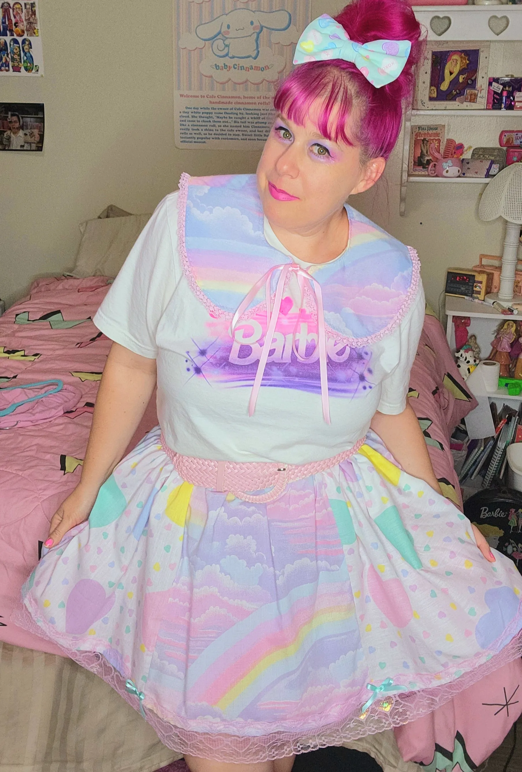 Pastel rainbow detachable collar, fairy spank kei