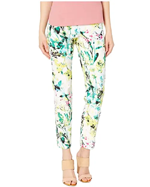 Pull-On Ankle Pants - Leaves