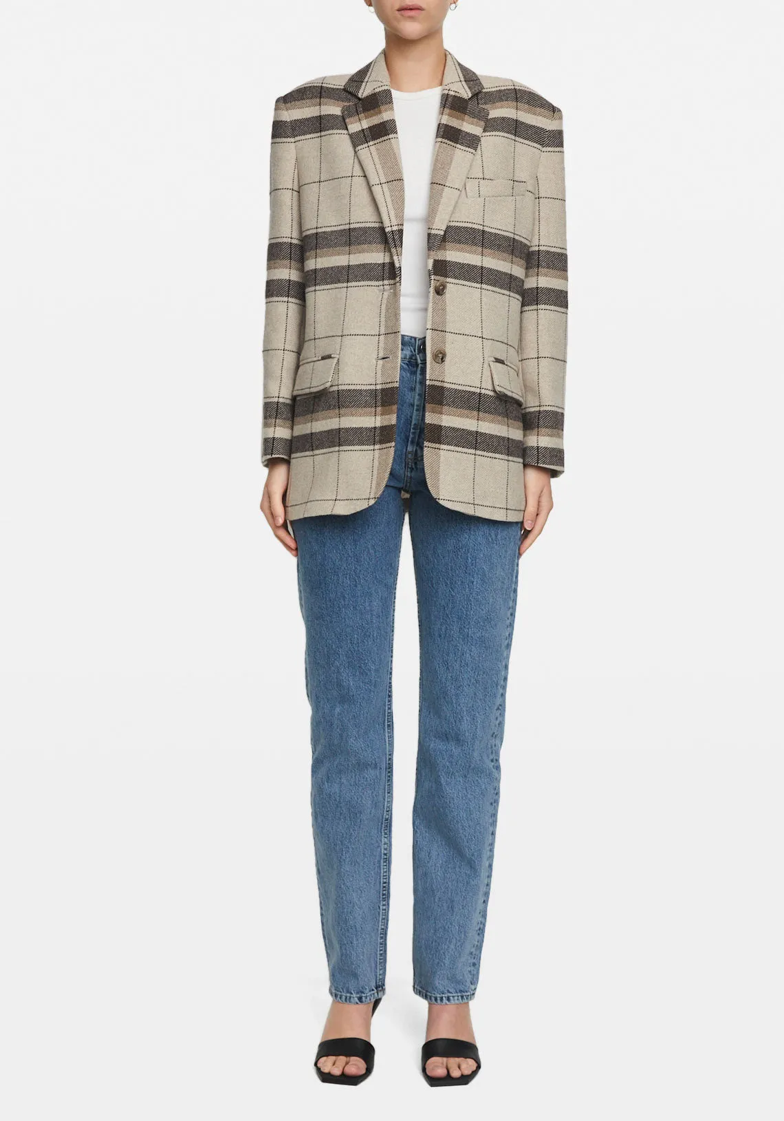 QUINN BLAZER KHAKI PLAID