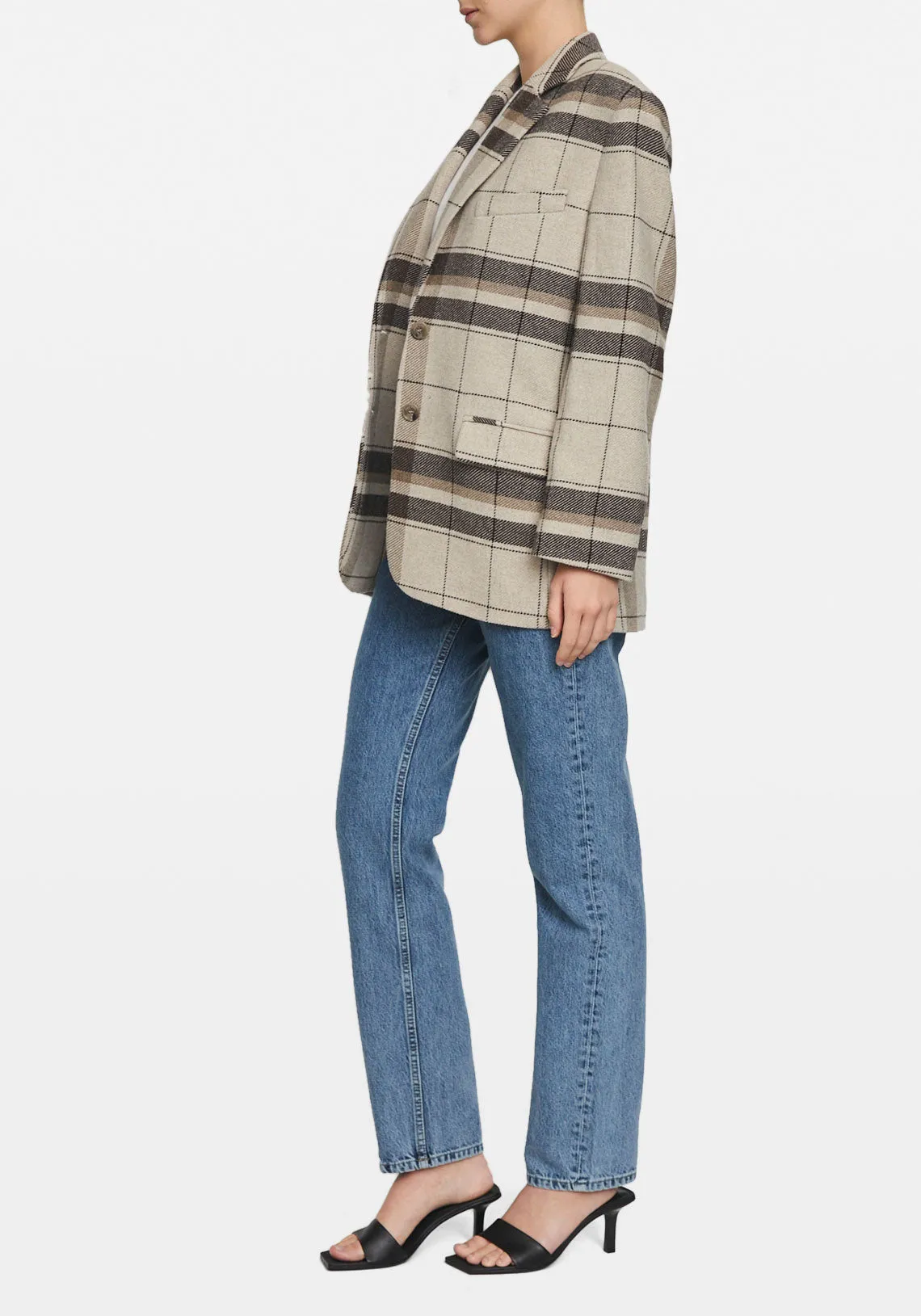 QUINN BLAZER KHAKI PLAID