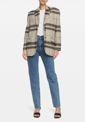 QUINN BLAZER KHAKI PLAID