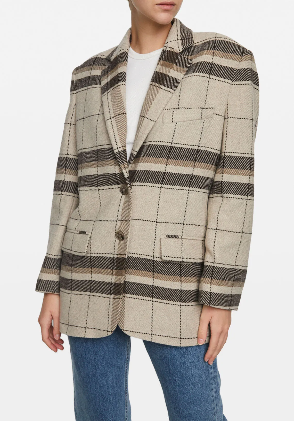 QUINN BLAZER KHAKI PLAID