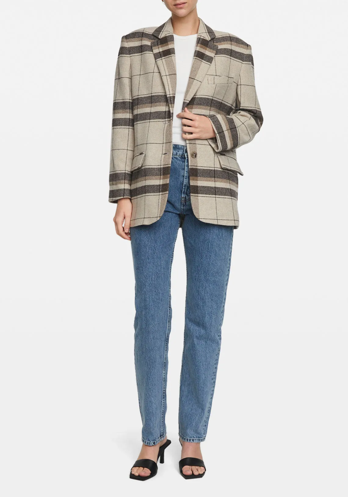 QUINN BLAZER KHAKI PLAID