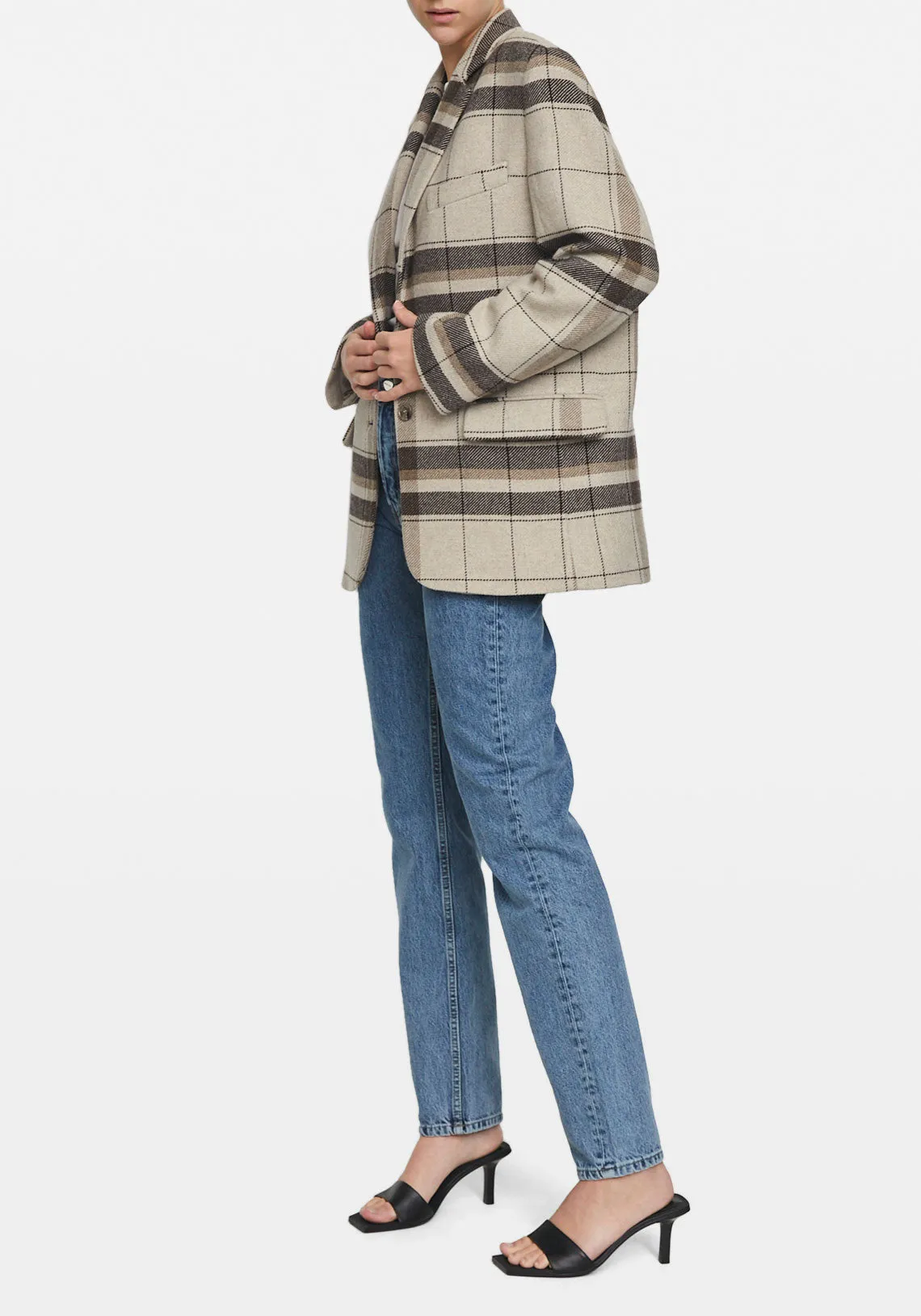 QUINN BLAZER KHAKI PLAID