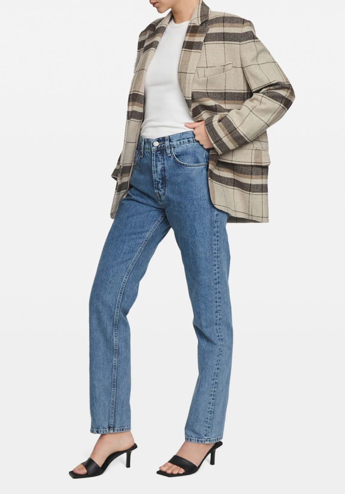 QUINN BLAZER KHAKI PLAID