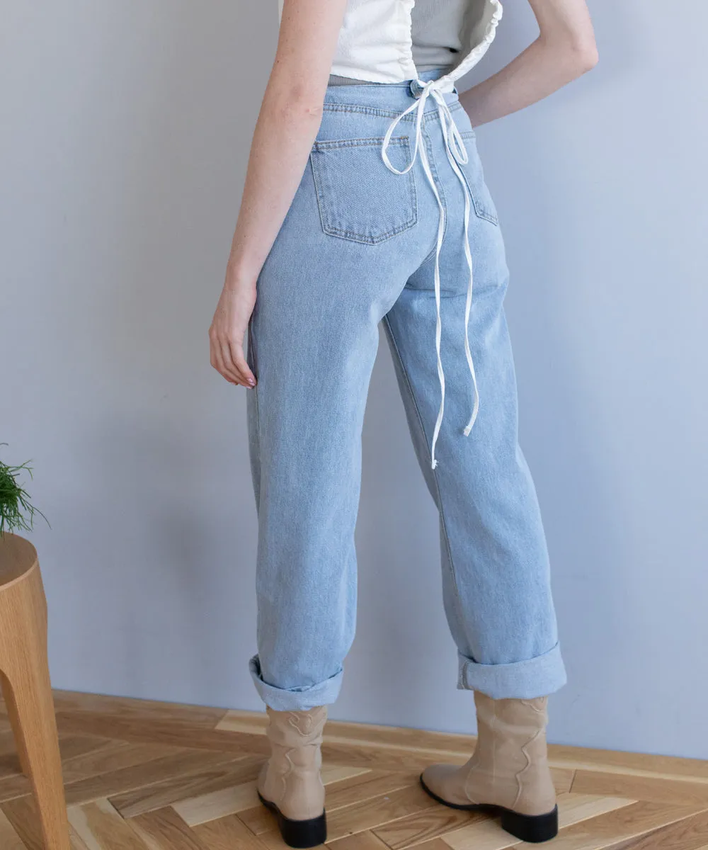 straight denim pants