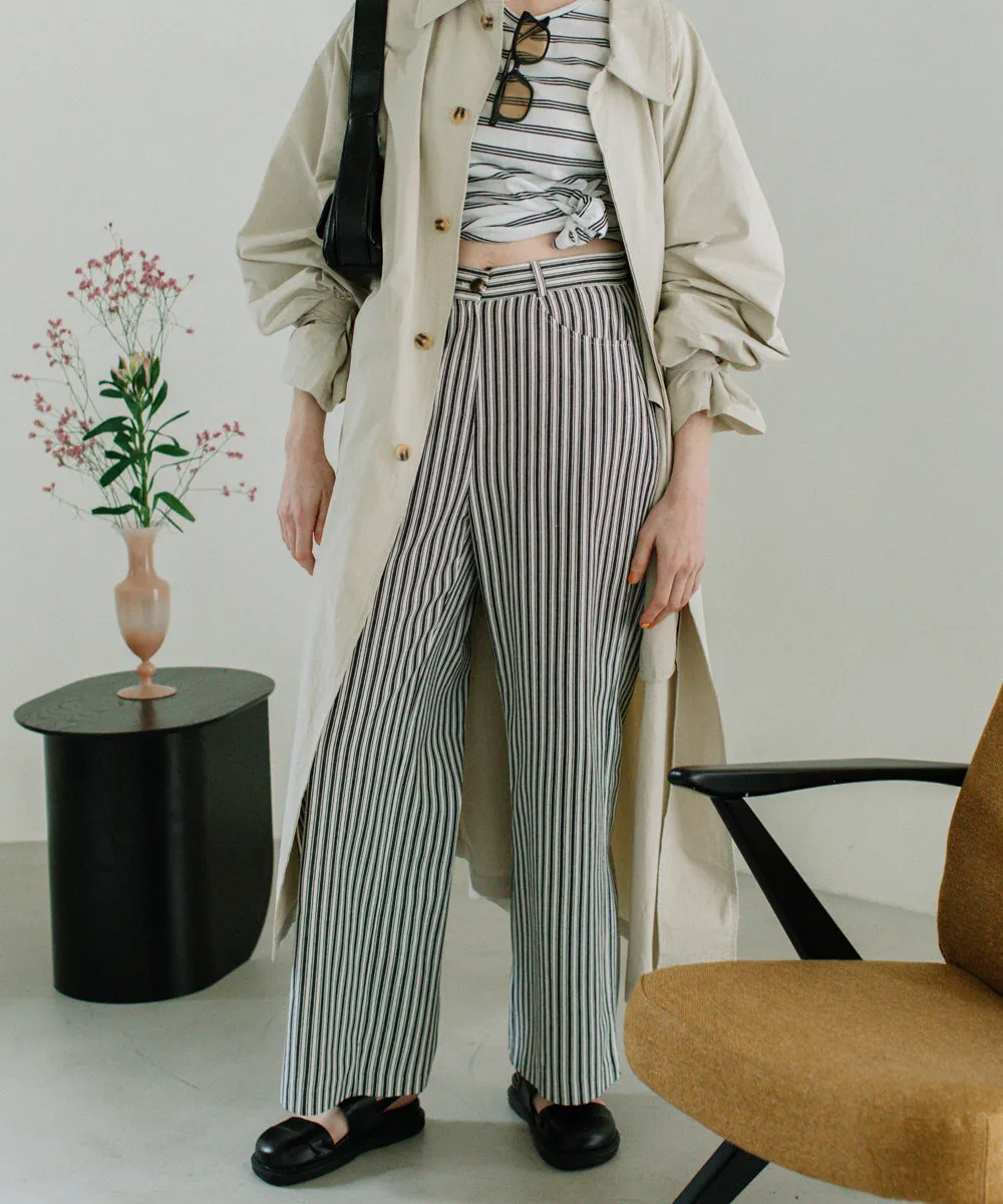 stripe straight pants