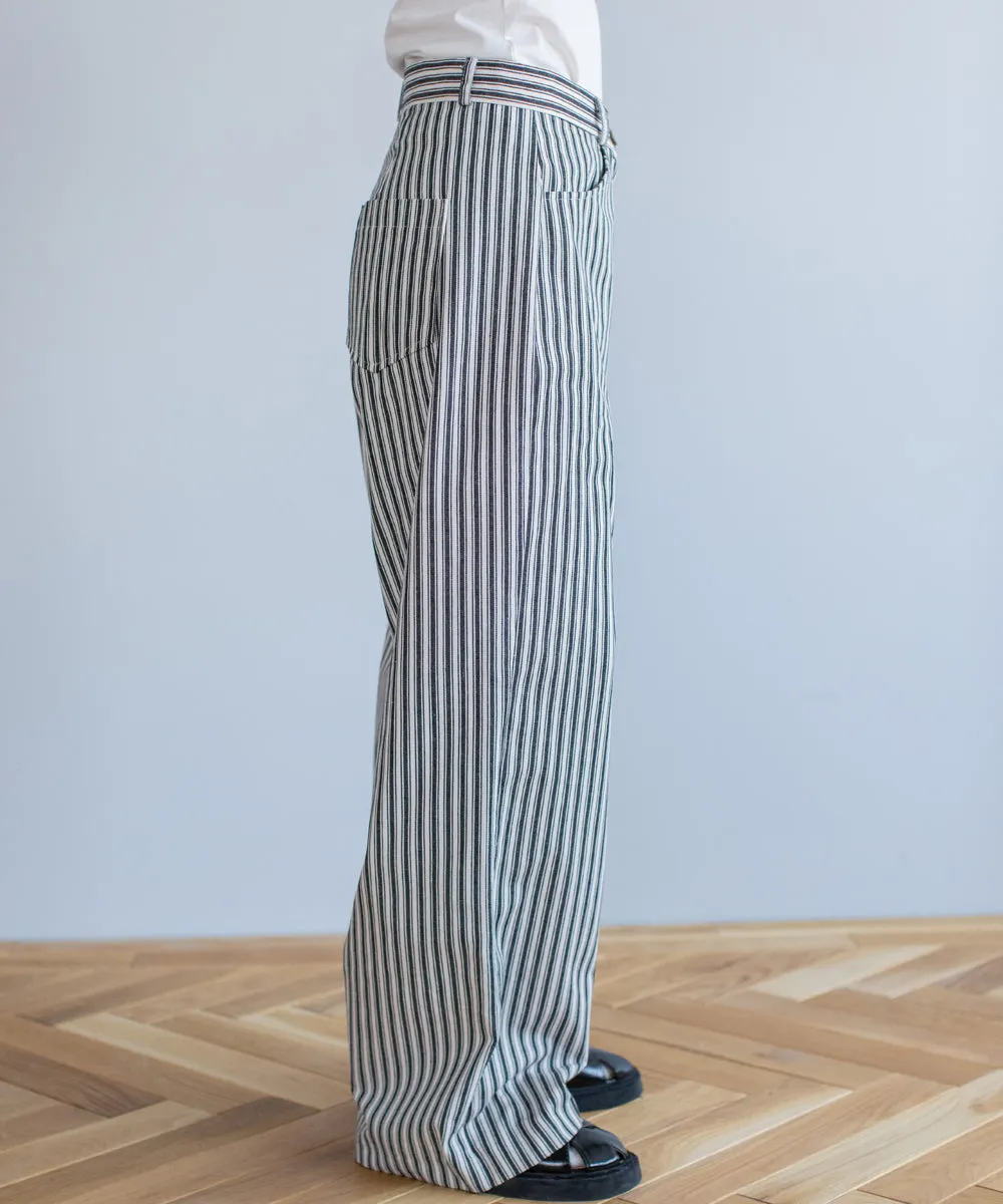 stripe straight pants