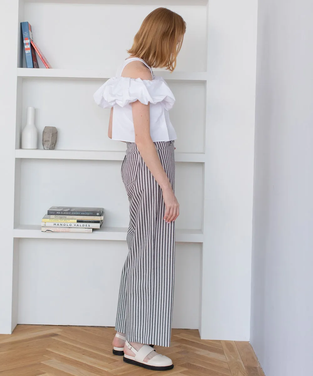 stripe straight pants