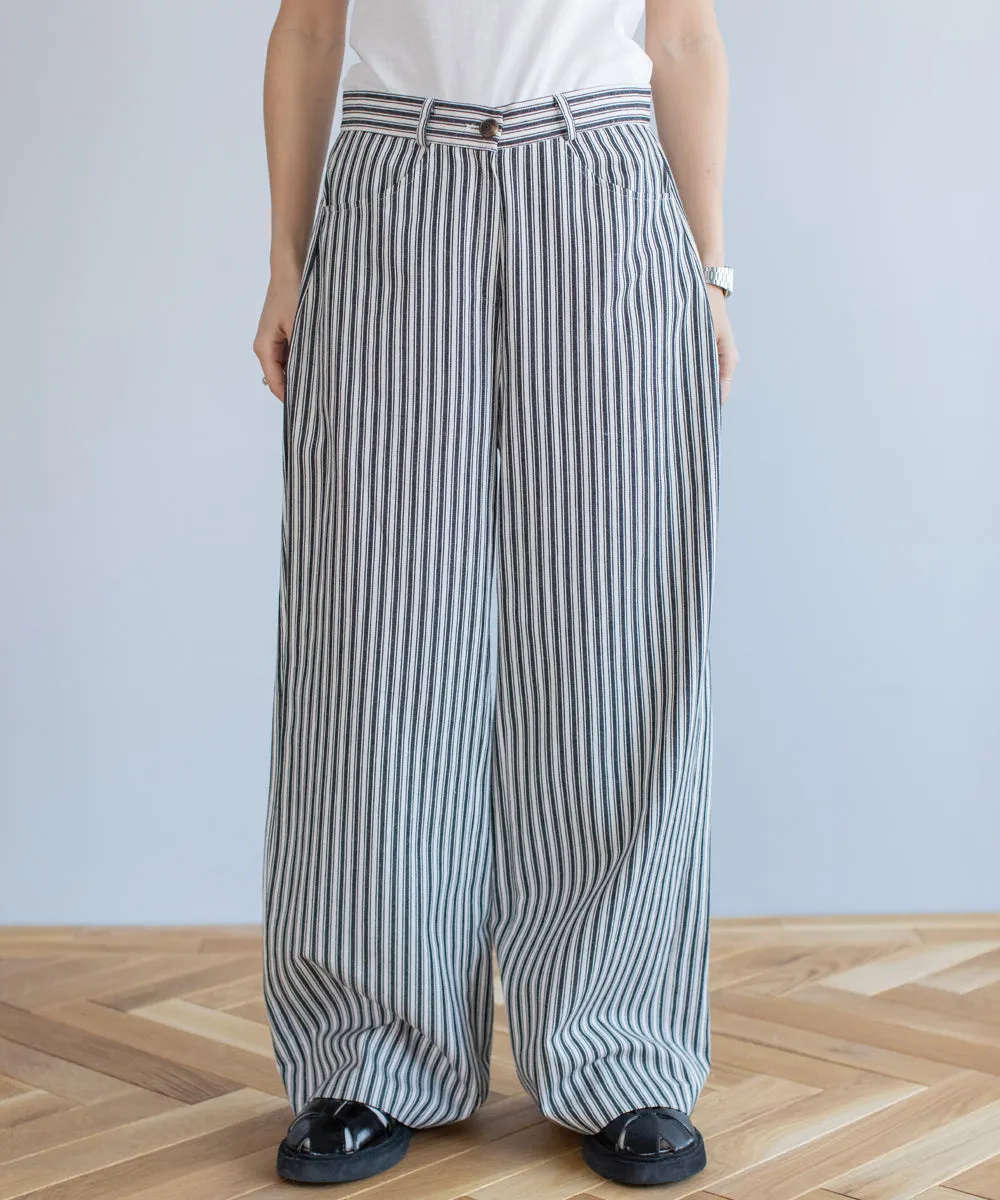 stripe straight pants