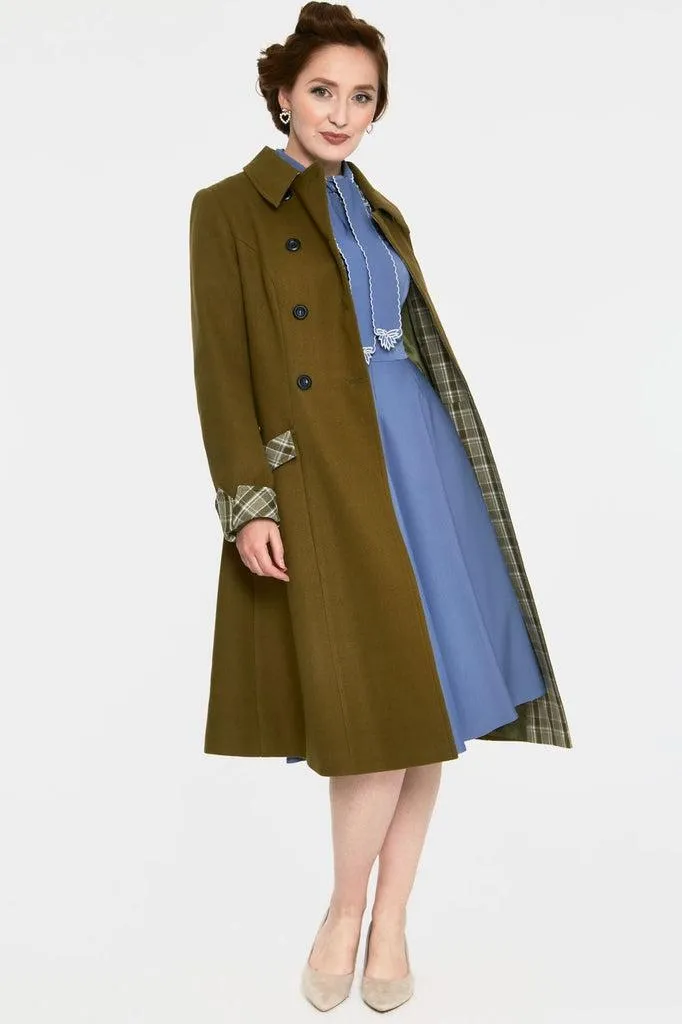 Susie Coat With Button Up Plaid Contrast