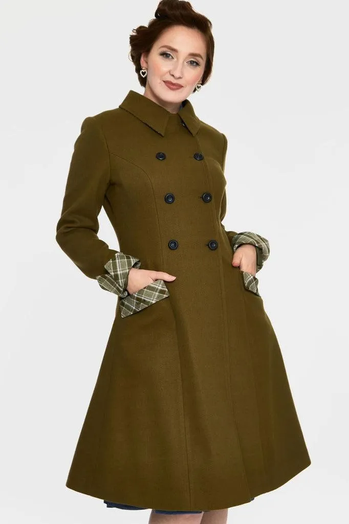Susie Coat With Button Up Plaid Contrast