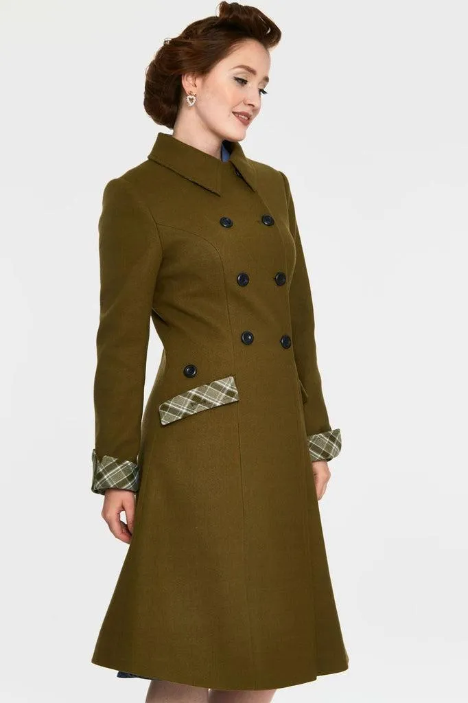Susie Coat With Button Up Plaid Contrast