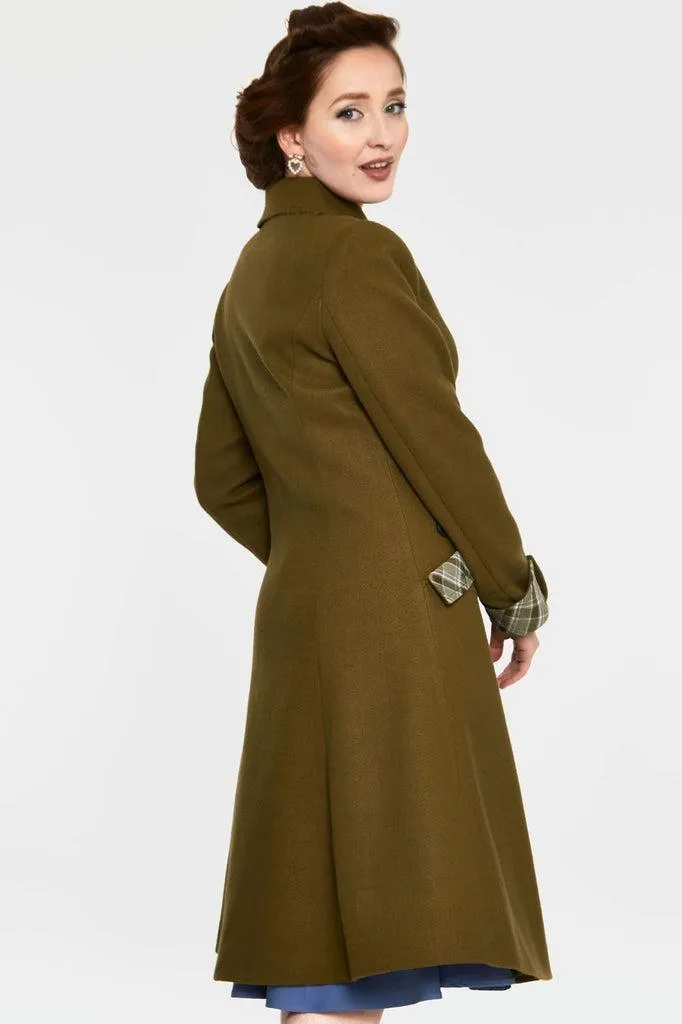 Susie Coat With Button Up Plaid Contrast
